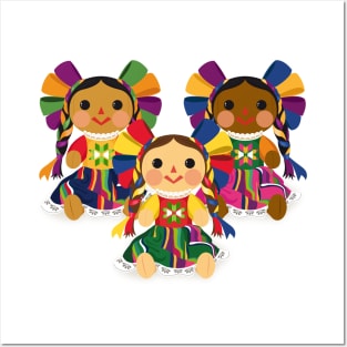 Mexican María Dolls. Mexican Otomi Dolls. Traditional Mexican Rag Dolls Posters and Art